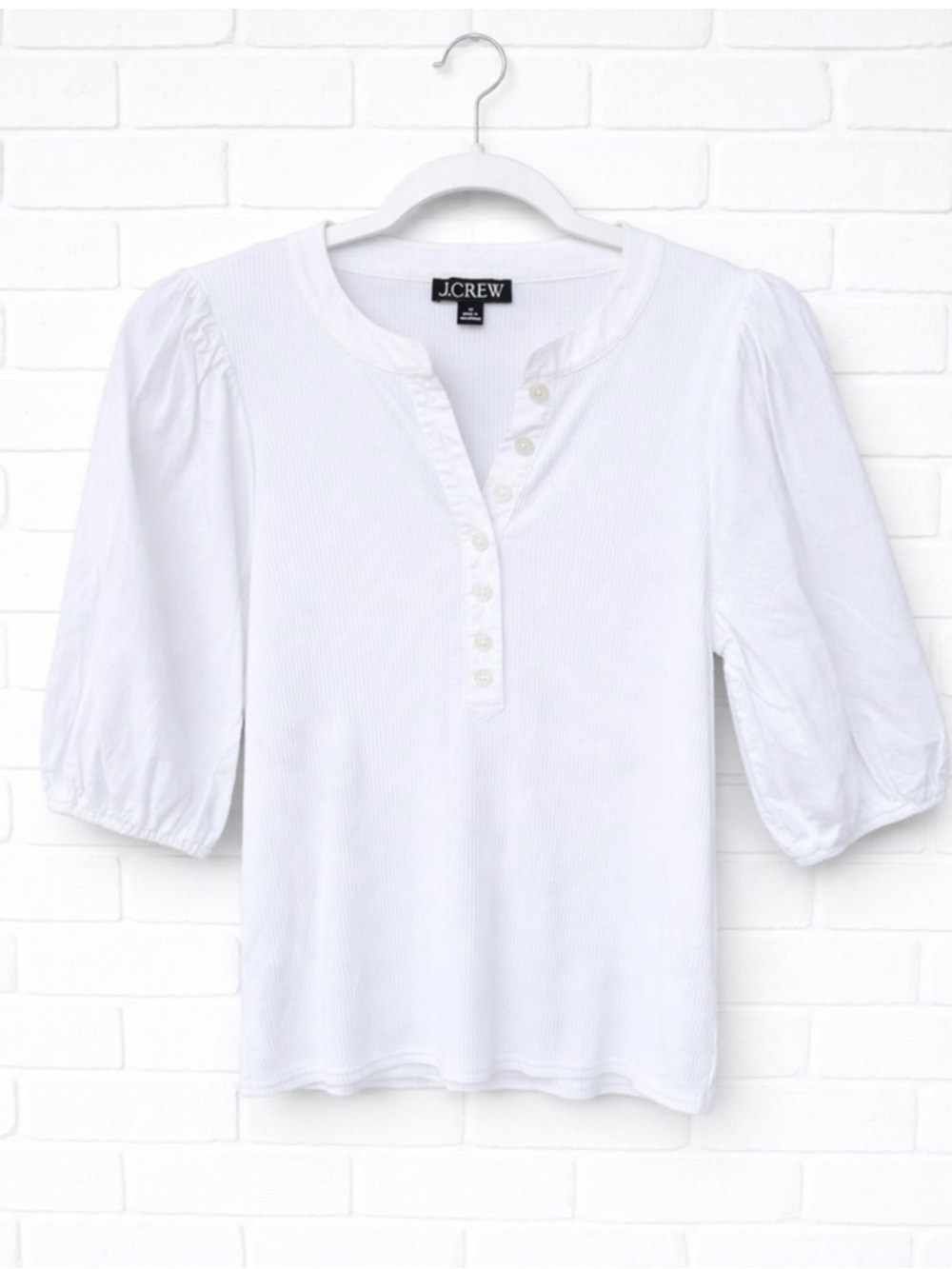 J. Crew Ribbed Puff Sleeve Henley
Top